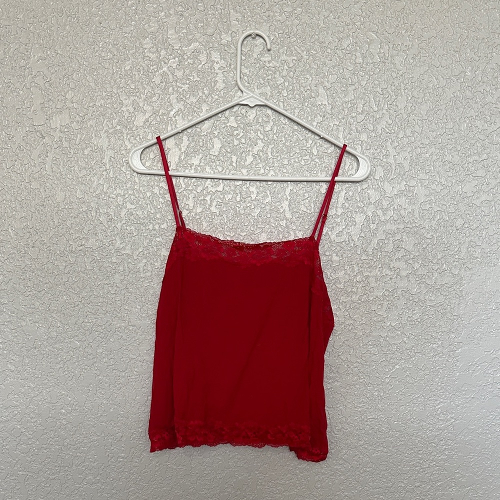 Chic Scarlet Lace Cami Top